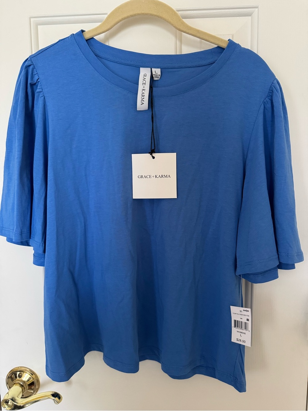 Flutter Sleeve Beautiful Blue Tee